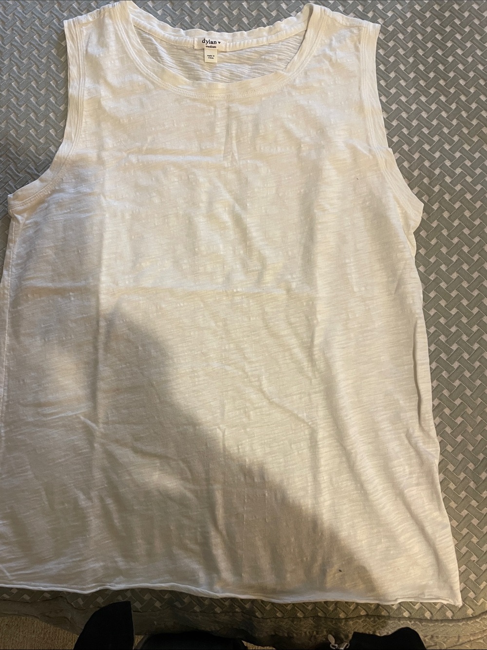 dylan Cream Slub Knit Sleeveless Tank